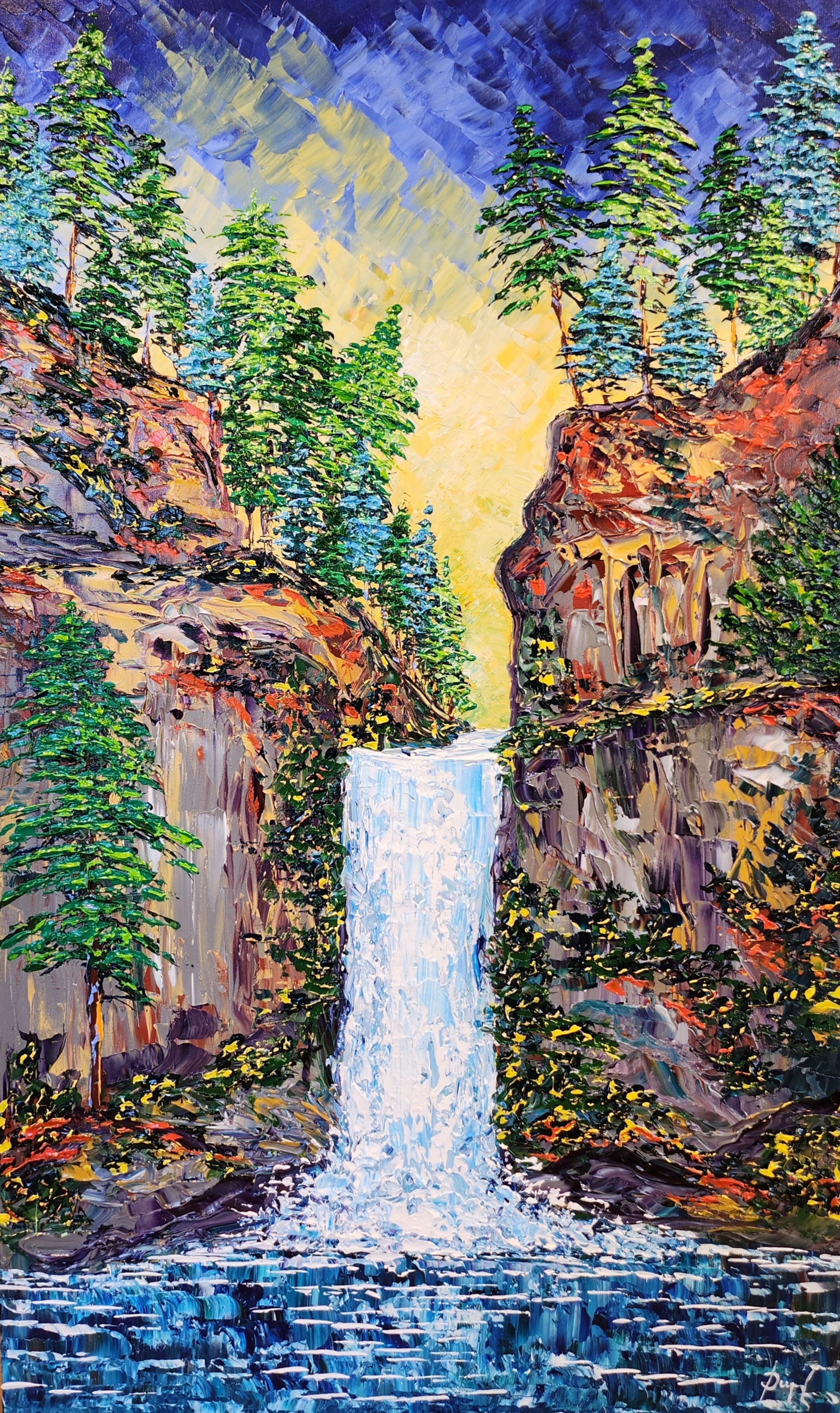 Waterfall of Colorful Vibrance