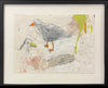Nicole Charbonnet original artwork of a duck and seagull. 