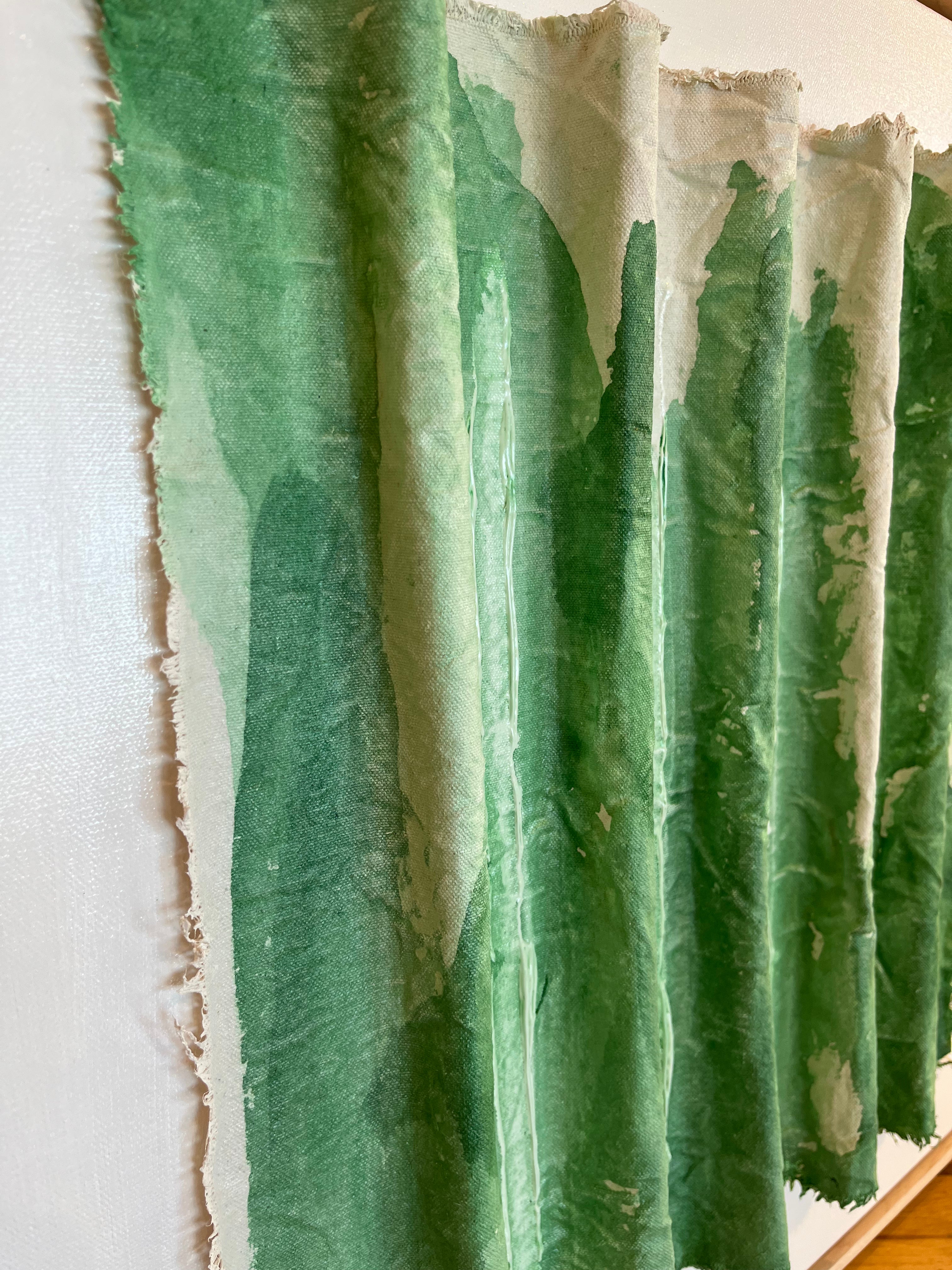 Canvas Sculpture Green Waves