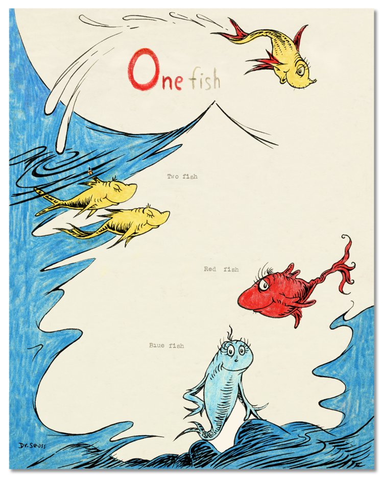 One Fish Two Fish Red Fish Blue Fish 60th Anniversary - FRAMED 194/395