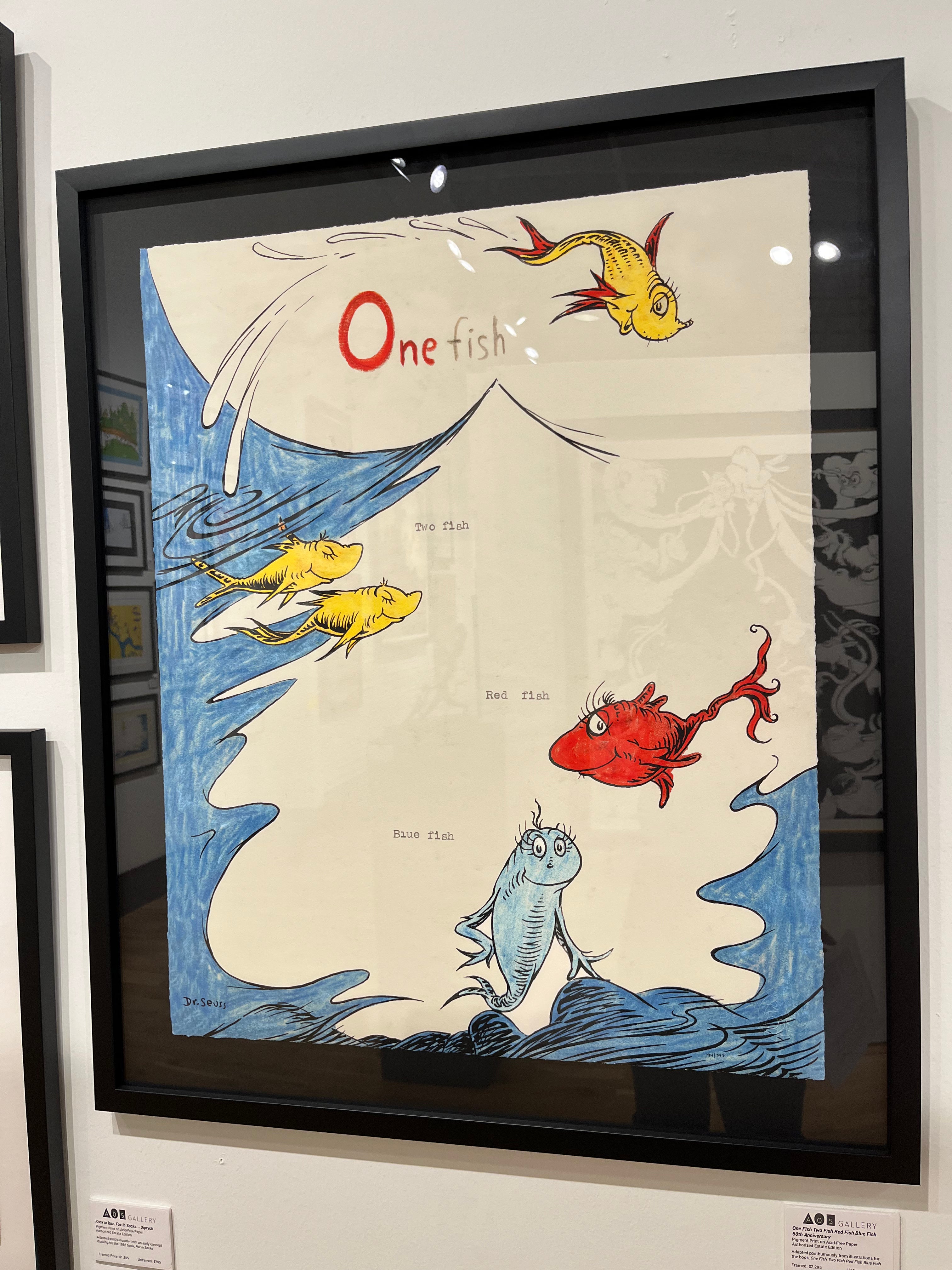 One Fish Two Fish Red Fish Blue Fish 60th Anniversary - FRAMED 194/395