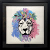 Graham Atwell (aka Atty) digital art of a lion custom framed by Ao5 Gallery.