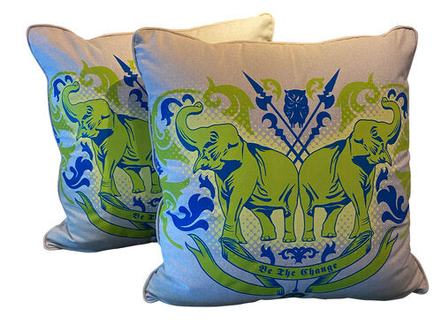 Elephant Pillows Blue