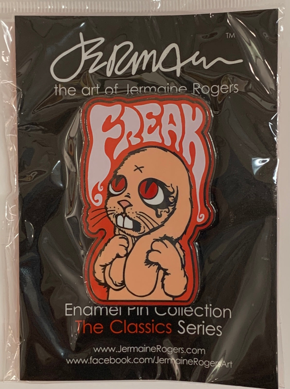 Freak Bunny - Enamel Badge - Red