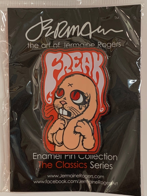 Freak Bunny - Enamel Badge - Red