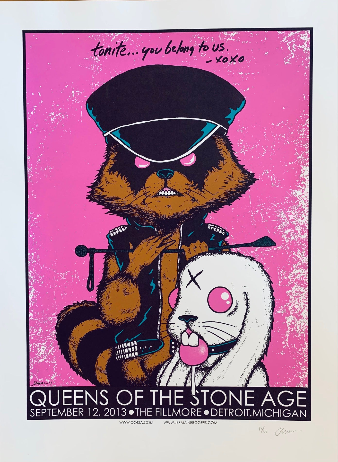QOTSA Detroit 9.12.13 off white stock 91/150