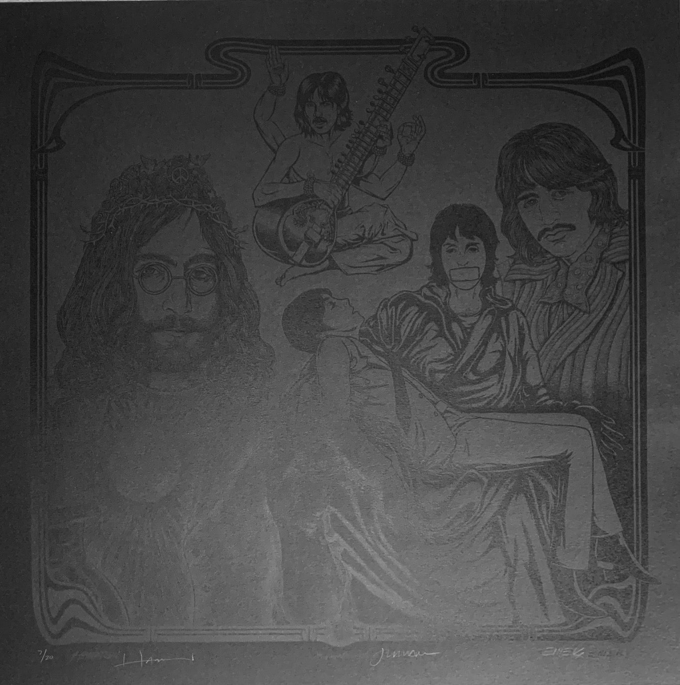 I'd Love To Turn You On- The Beatles - RARE 7/20 -Black Iridescent on Black Stock