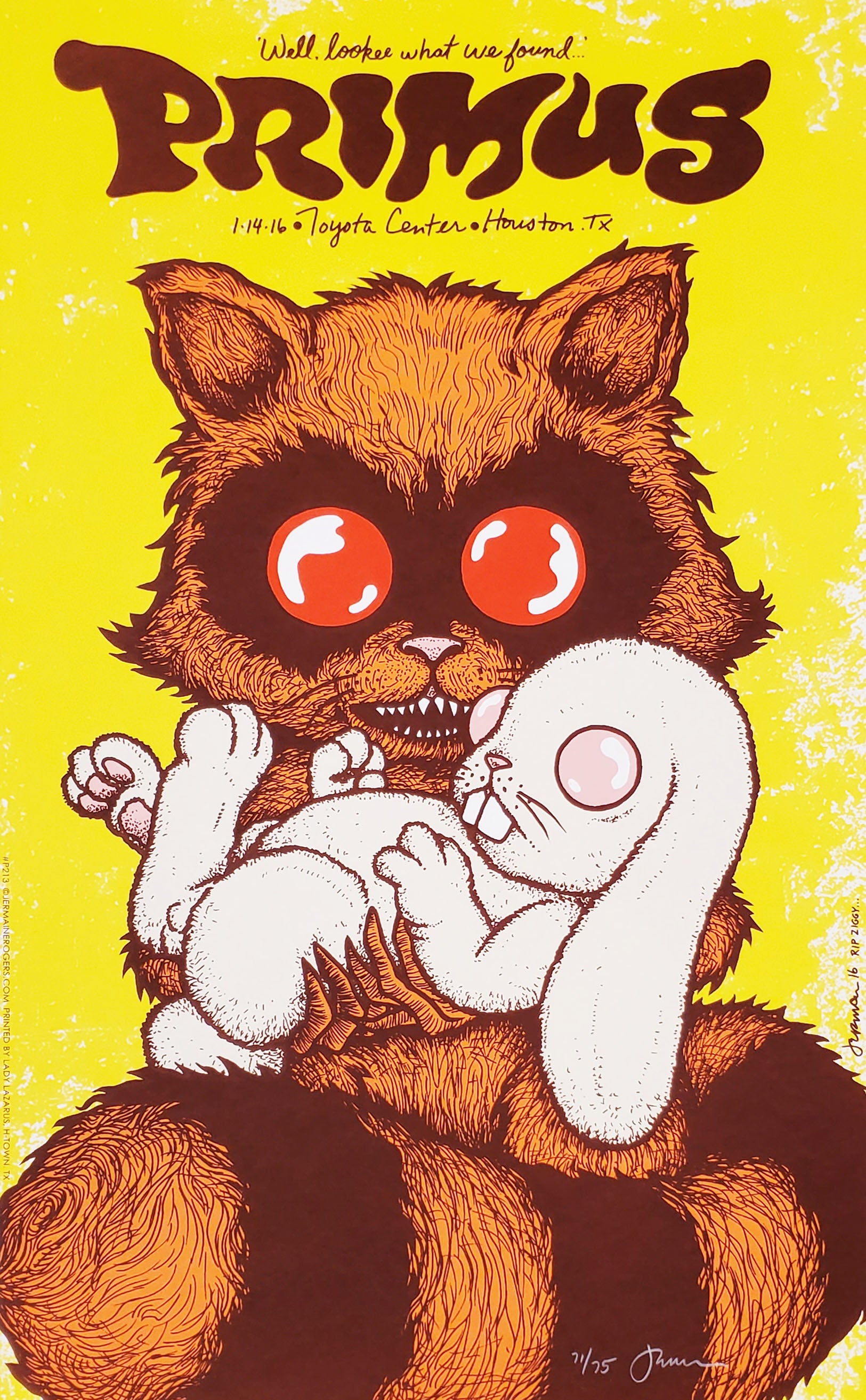 Primus - Houston, TX 1.14.16 71/75 - Yellow (Found)