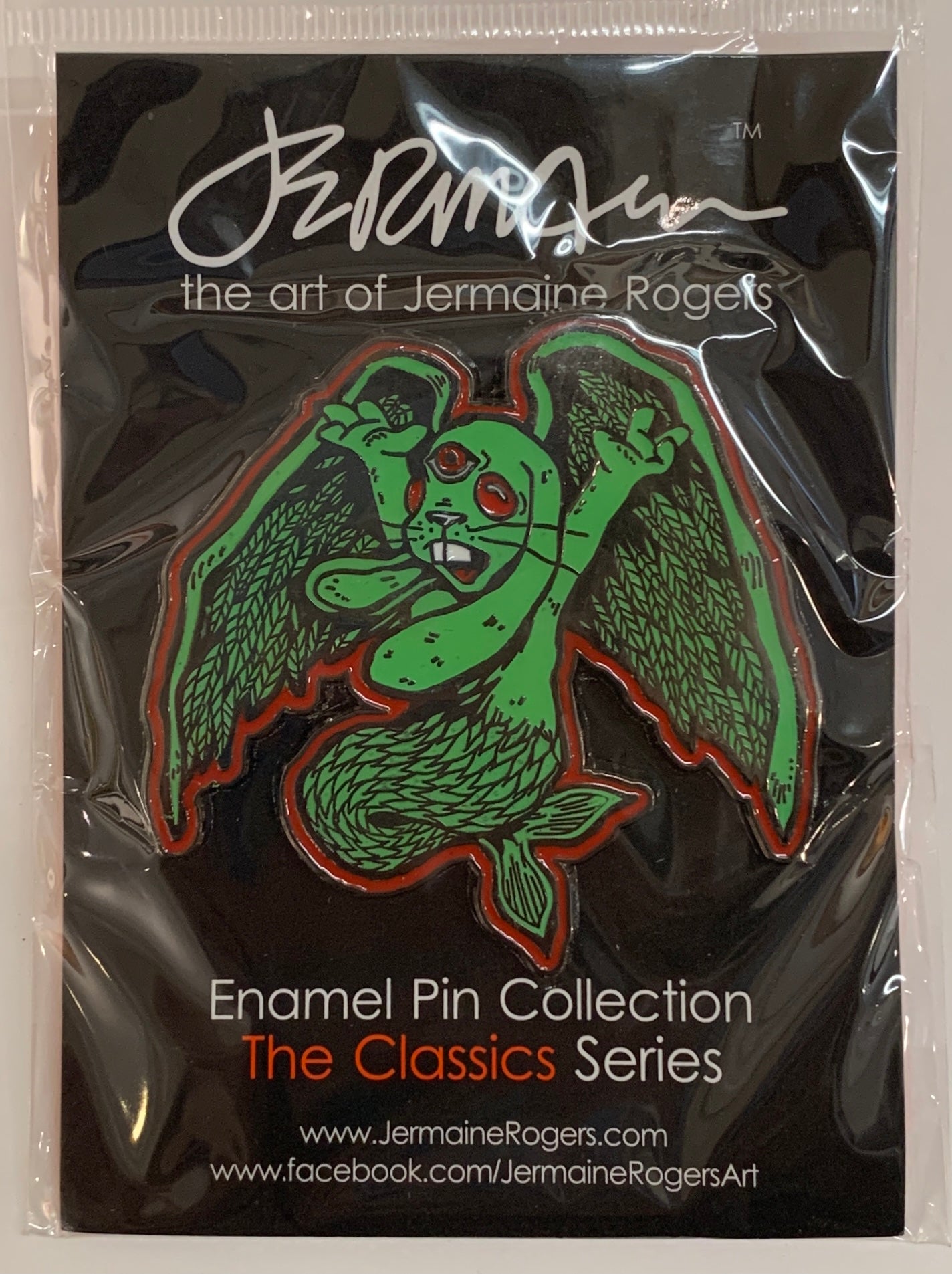 Tu'er Ye - Merbunny - Enamel Badge - Neon Green/Glow in the Dark