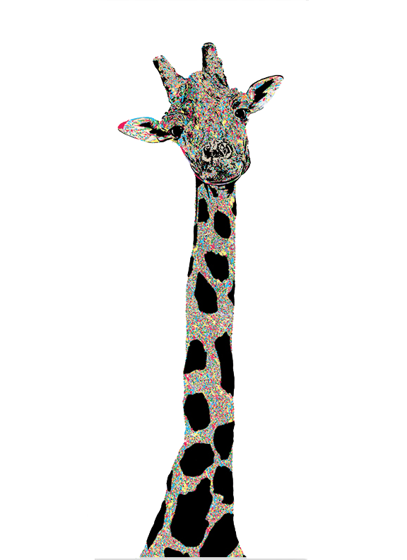 Graham Atwell (aka Atty) digital artwork of a giraffe.