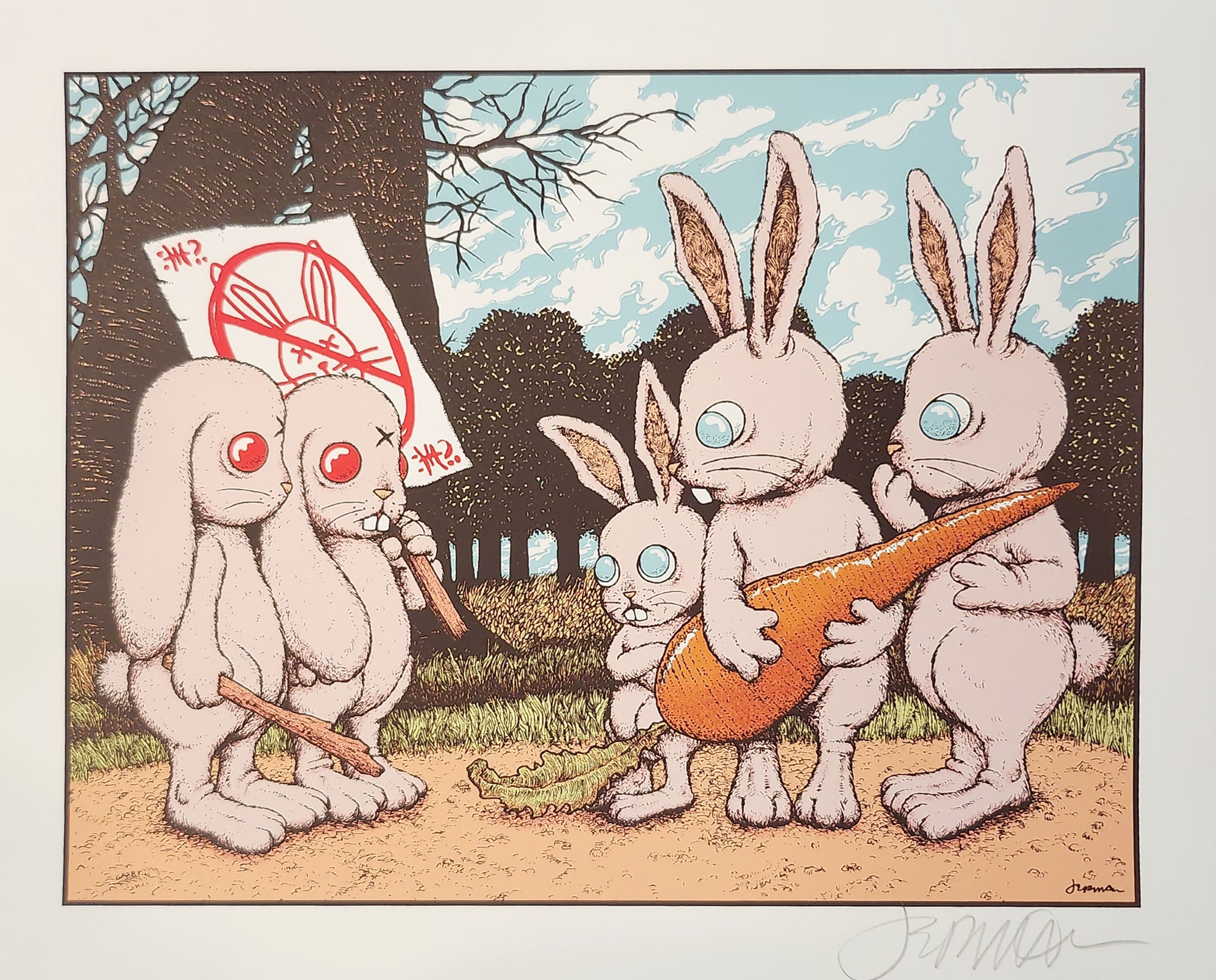 Stupid Animals See Enemies Everywhere - on White