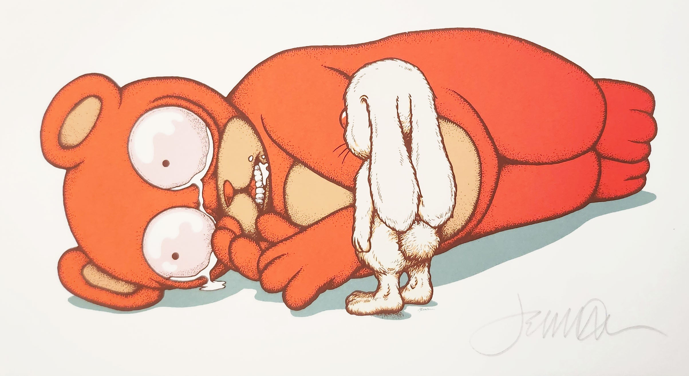 Tell Me How I Can Help You - Orange bear on Rag