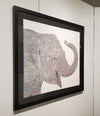 Graham Atwell (aka Atty) digital art of an elephant custom framed by Ao5 Gallery.