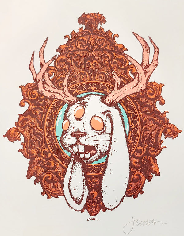 3 Eyed Jackalope on White Stock