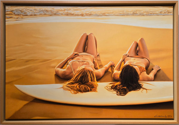 Gal Pals, Golden Sand, & Glittery Sea 1/25 - Framed