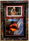 ZZ Top - Billy orange guitar squatting 1/20 with afterburner album - Framed