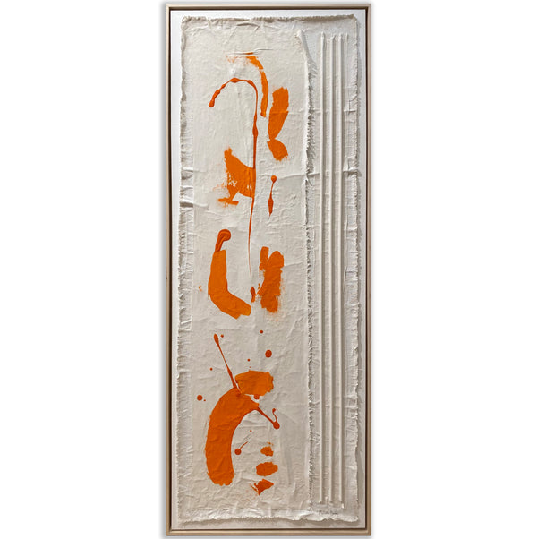 Abstract Canvas Wall Sculpture - Orange