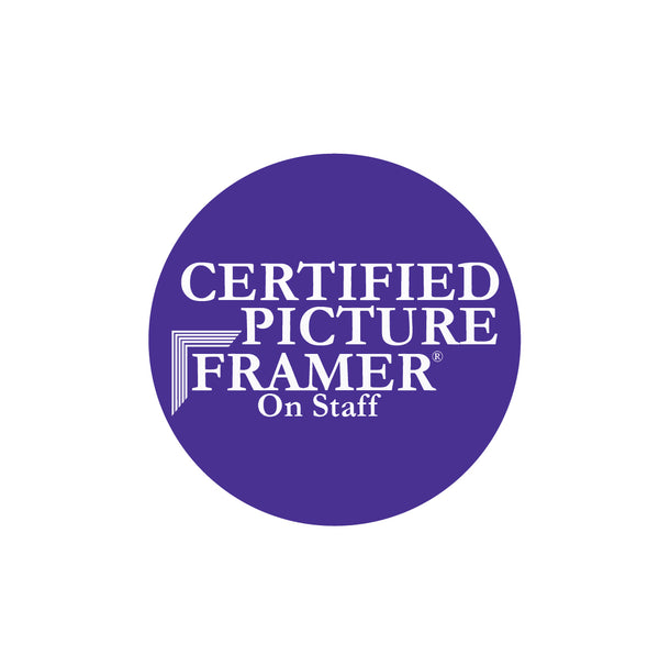 certified picture framer on staff official logo