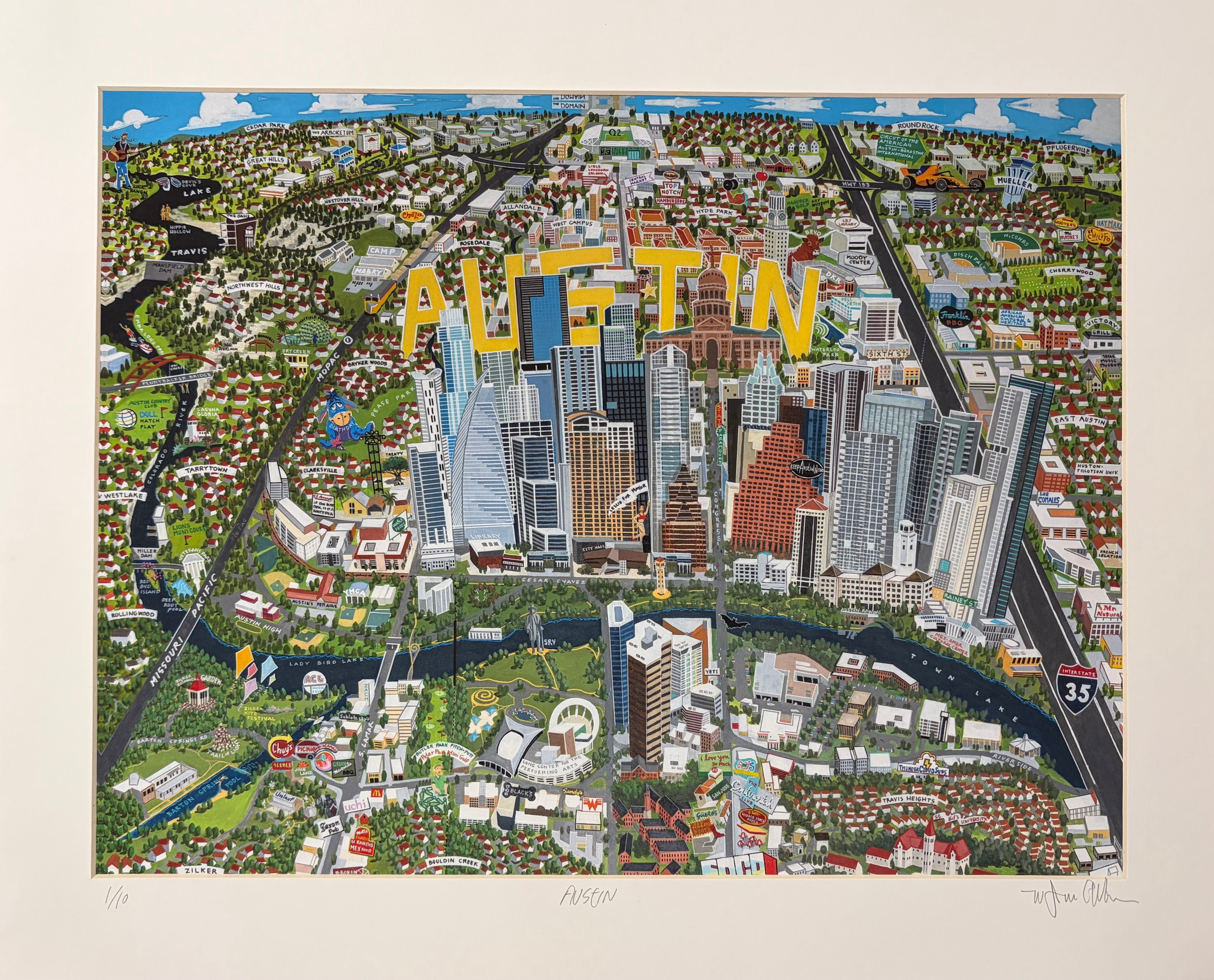 Austin Map Small Print Deluxe