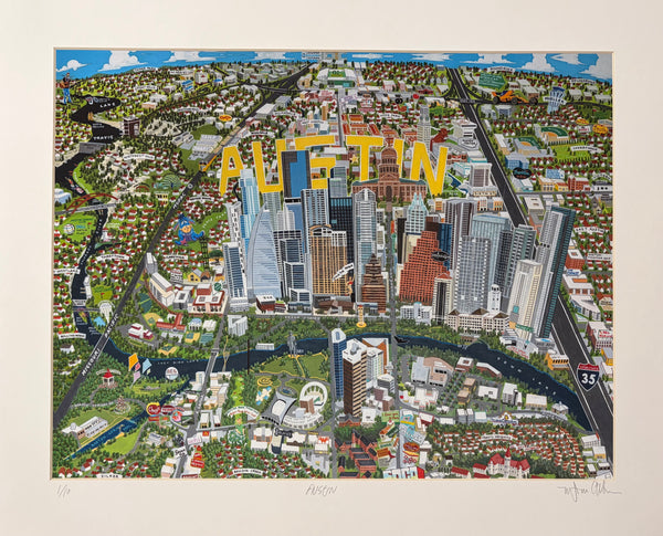 Austin Map Small Print Deluxe
