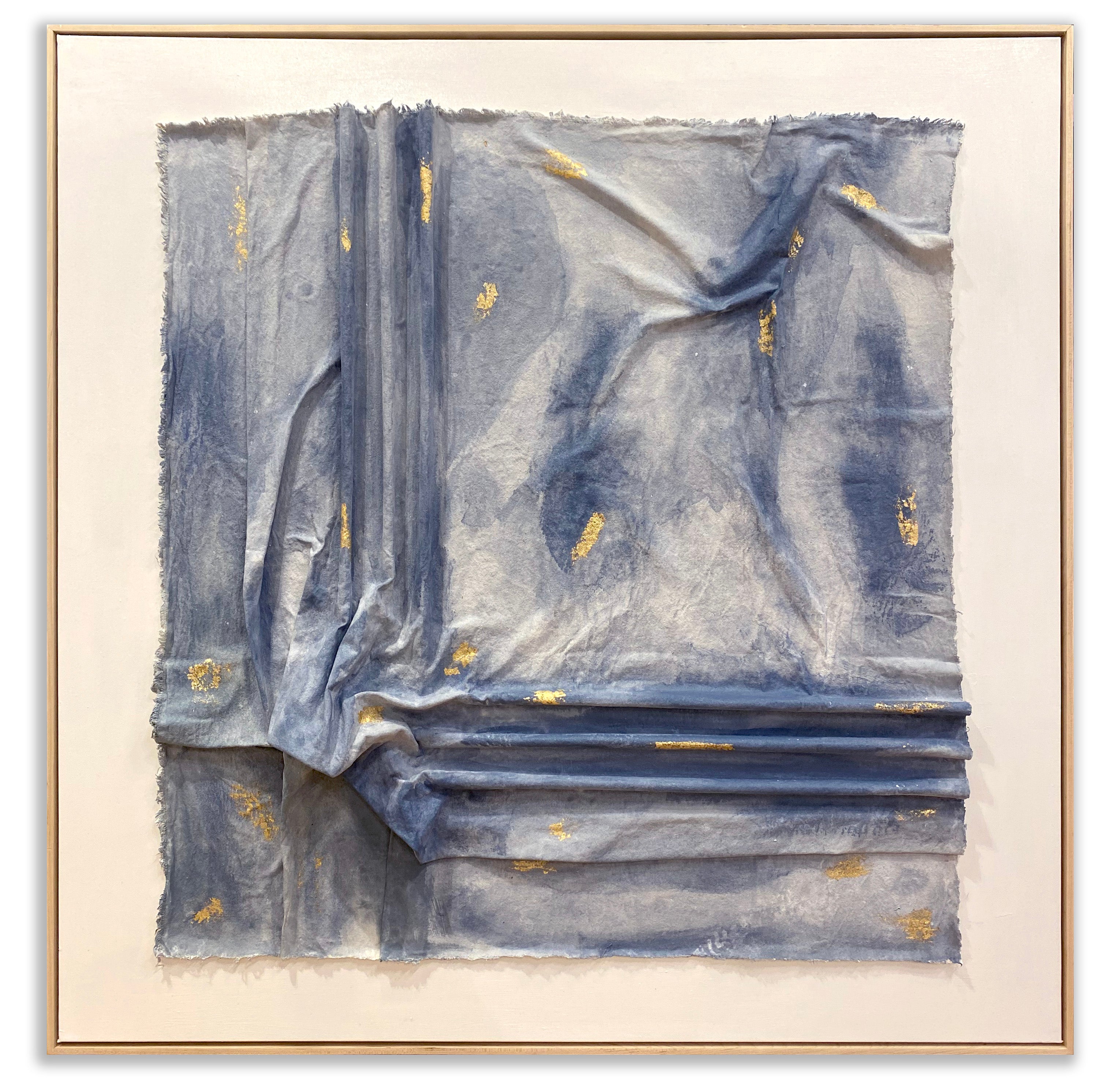 Canvas Sculpture Large Blue Gold