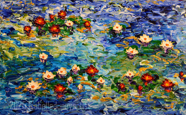 Reflection of Bright Water Lilies