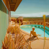 Carrie Graber's artwork of a man poolside in the dessert.