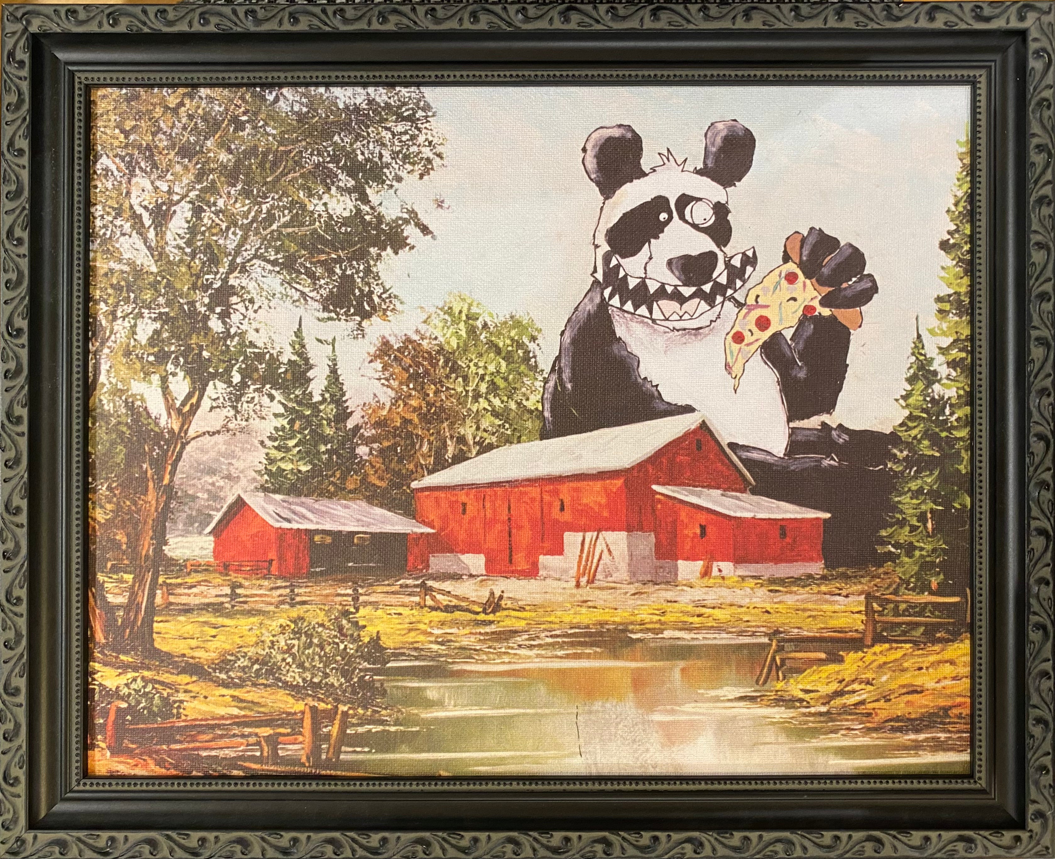 Panda Pizza Party - Framed