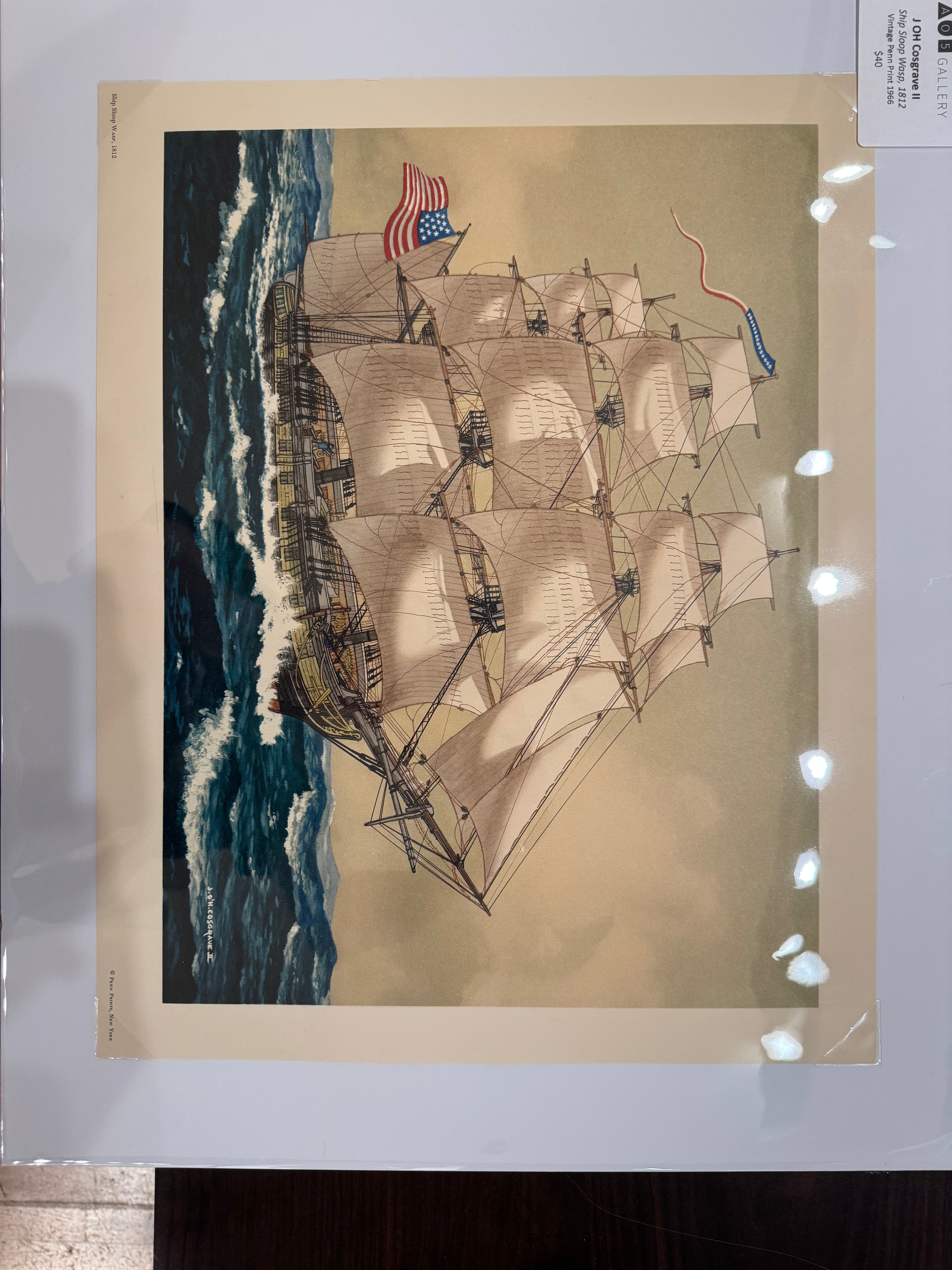 Ship Sloop Wasp Penn Print
