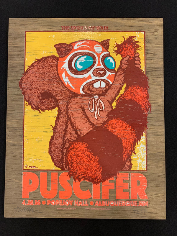 Puscifer - Albuquerque, NM - 4.28.16 TEST on wood panel.  VERY RARE