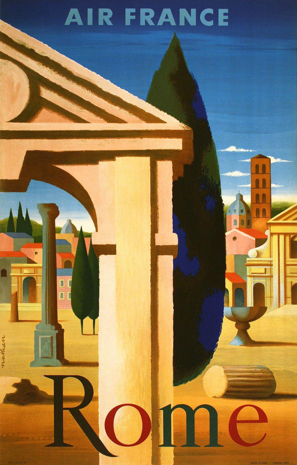 Italy - Air France Rome travel poster