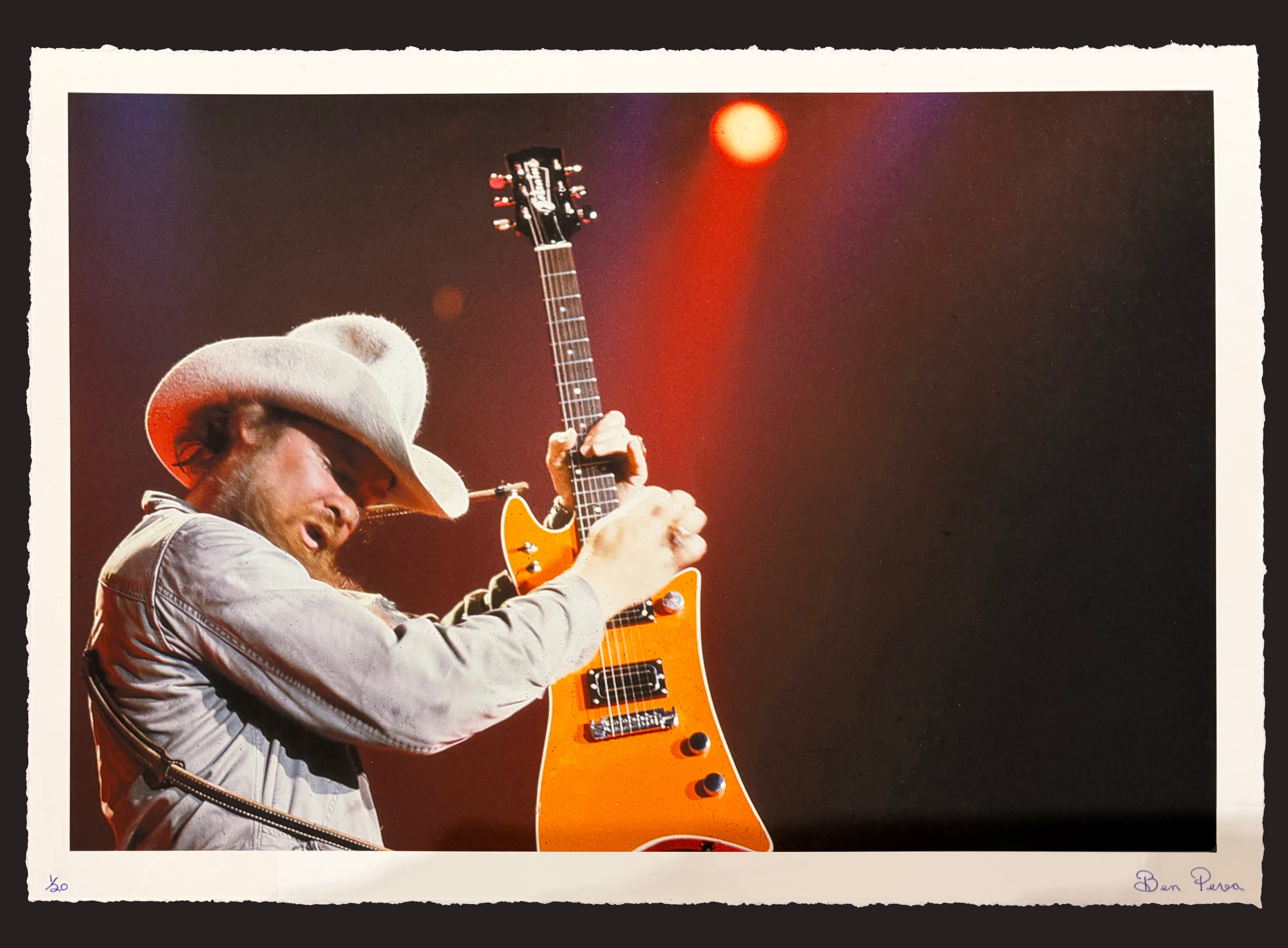 ZZ Top - Billy Gibbons orange guitar in front 1/20 Large