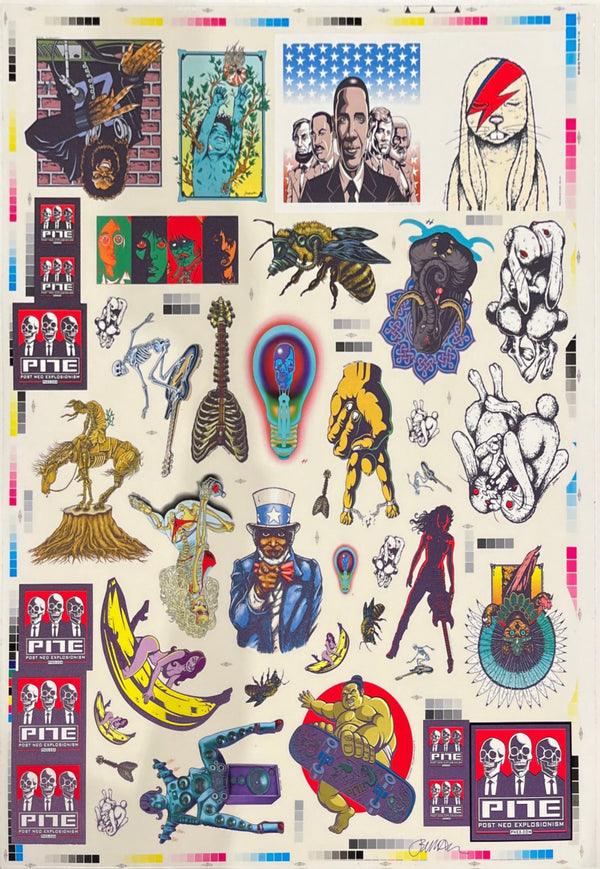 Jermaine Rogers & Various Artists uncut sticker set - Signed by Jermaine