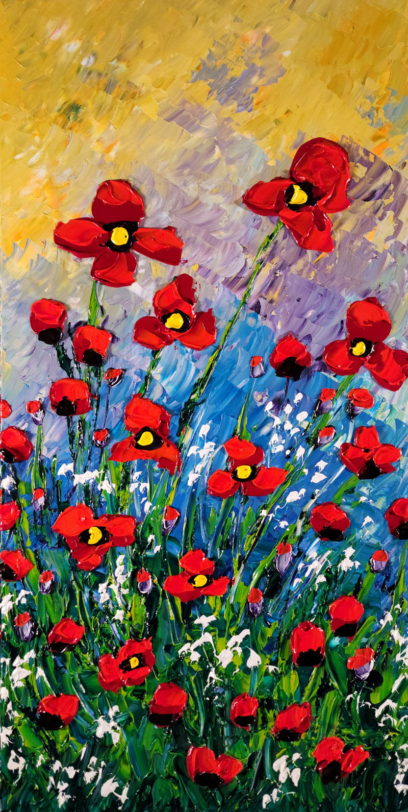 Red Poppies of the Colorful Sky