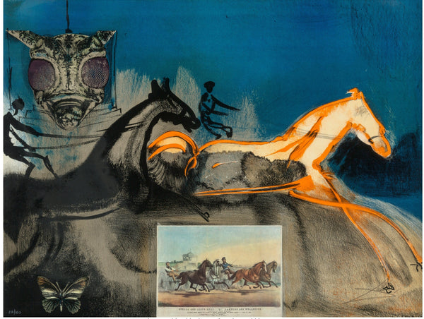 Salvador Dali American Trotting Horse No. 2. Orange horse. 