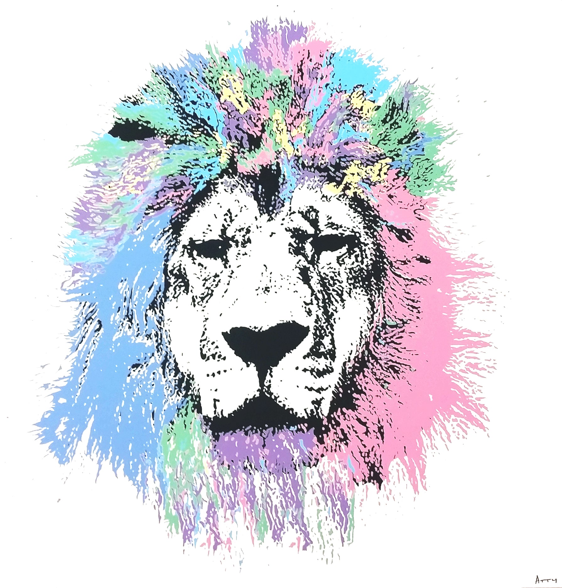 Graham Atwell (aka Atty) digital art of a lion.