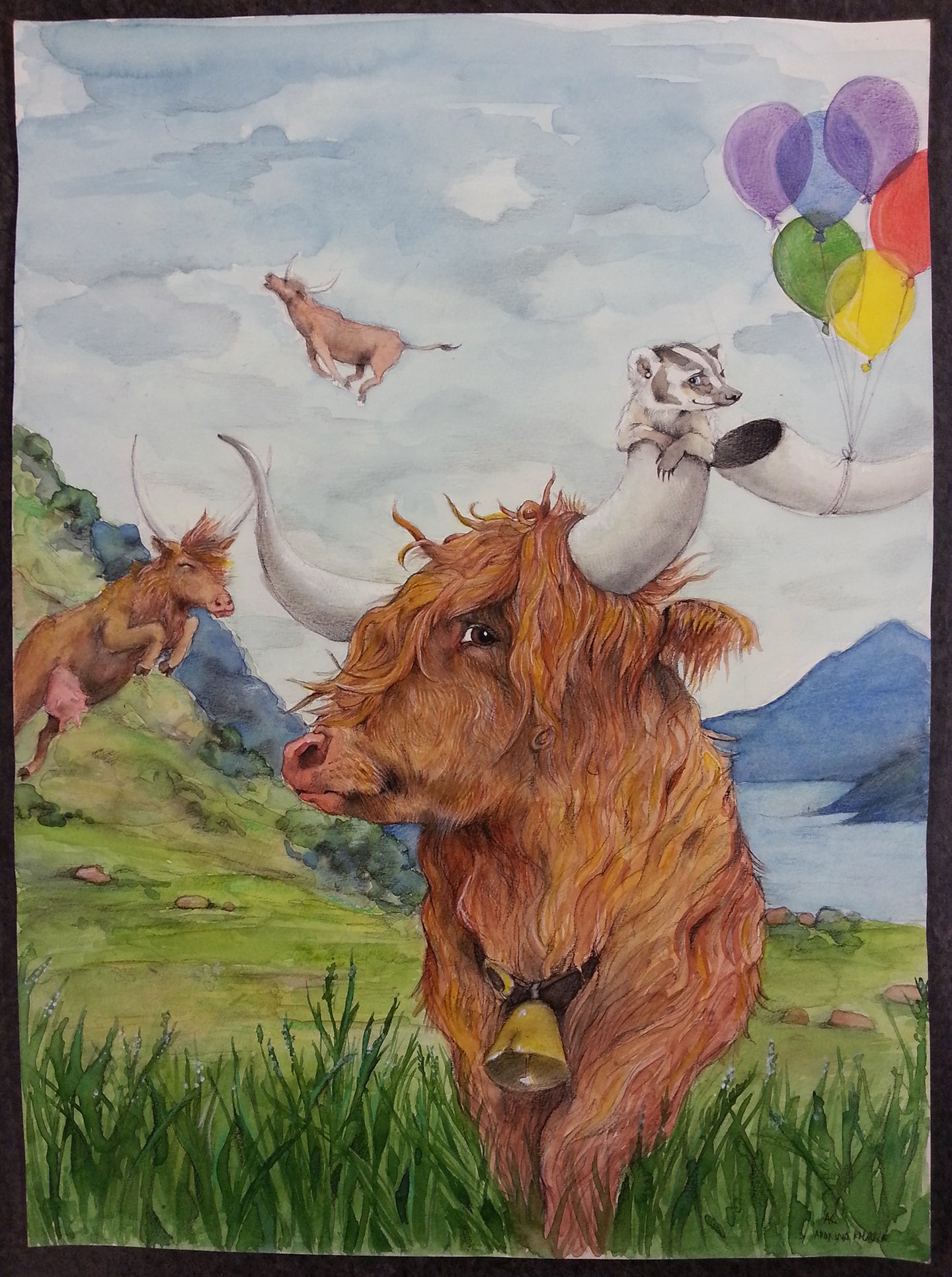 Highland Cattle with Balloons