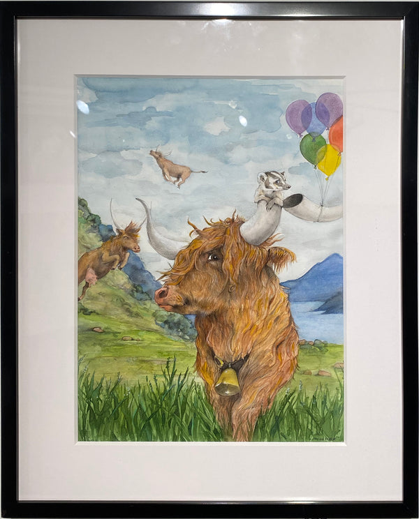 Highland Cattle with Balloons