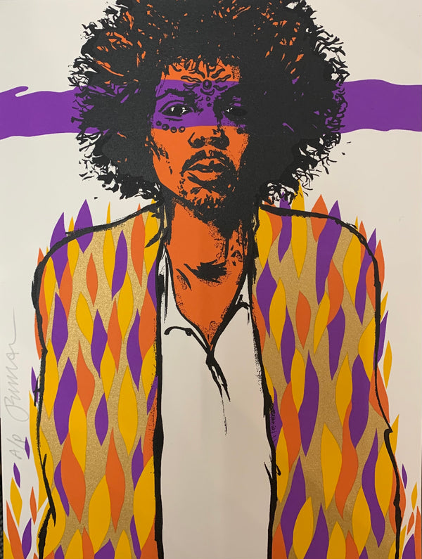 Voodoo Hendrix A/P - Purple on White Stock