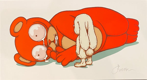 Tell Me How I Can Help You - Orange Bear on white