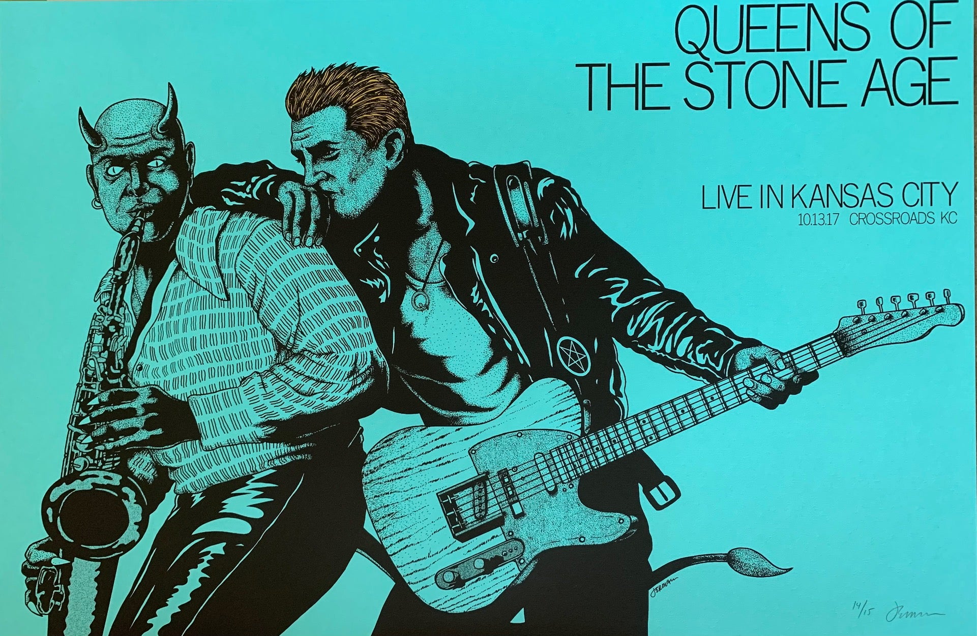 QOTSA - Kansas City, MO 10.13.17 - RARE 14/15 - Blue Raspberry