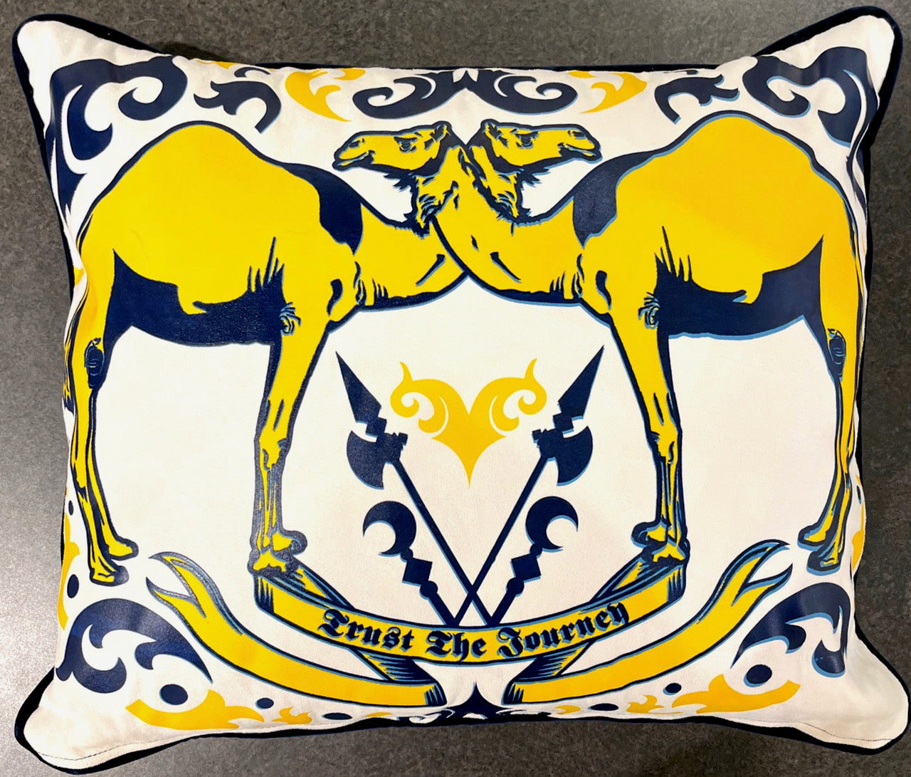 Blue Yellow Camel Pillow