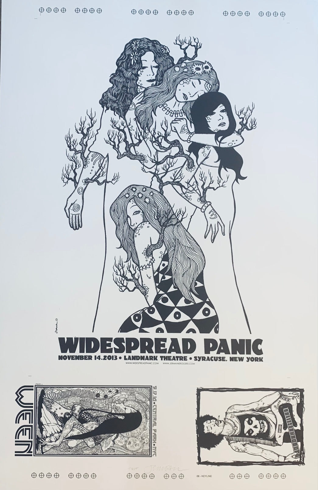 Widespread Panic Syracuse, NY 11.14.13 - RARE TEST - Uncut Keyline with Ween and Hendrix minis