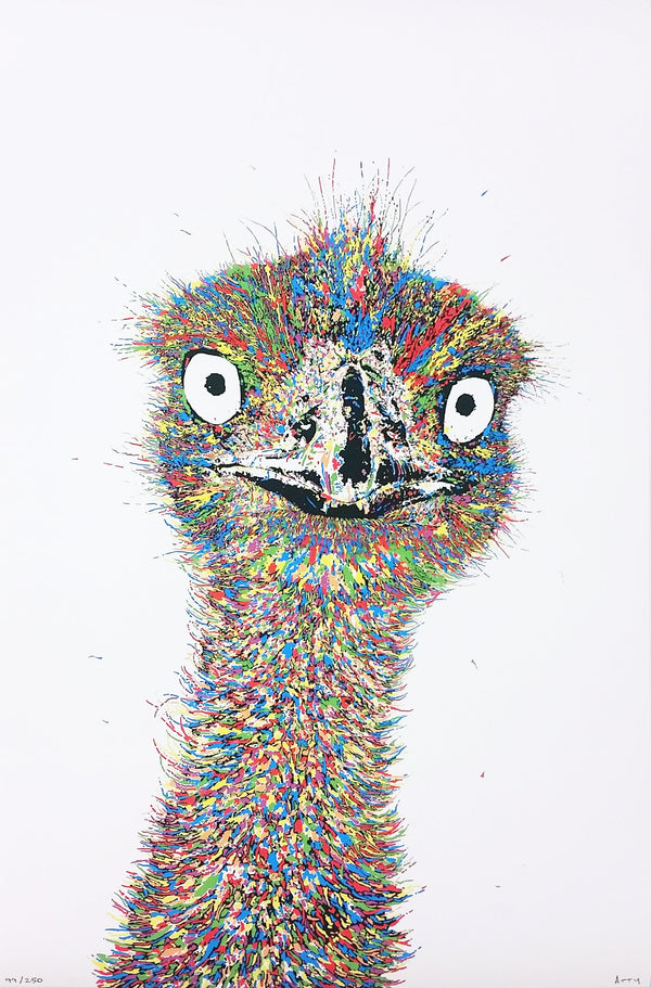 Graham Atwell (aka Atty) digital artwork of an ostrich.