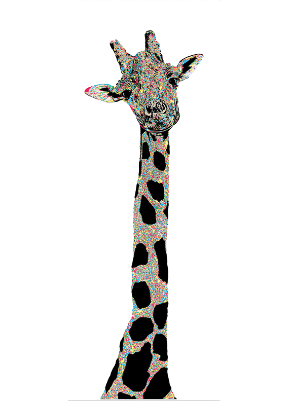 Graham Atwell (aka Atty) digital artwork of a giraffe. 