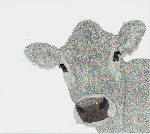 Graham Atwell (aka Atty) digital artwork of a female cow. 