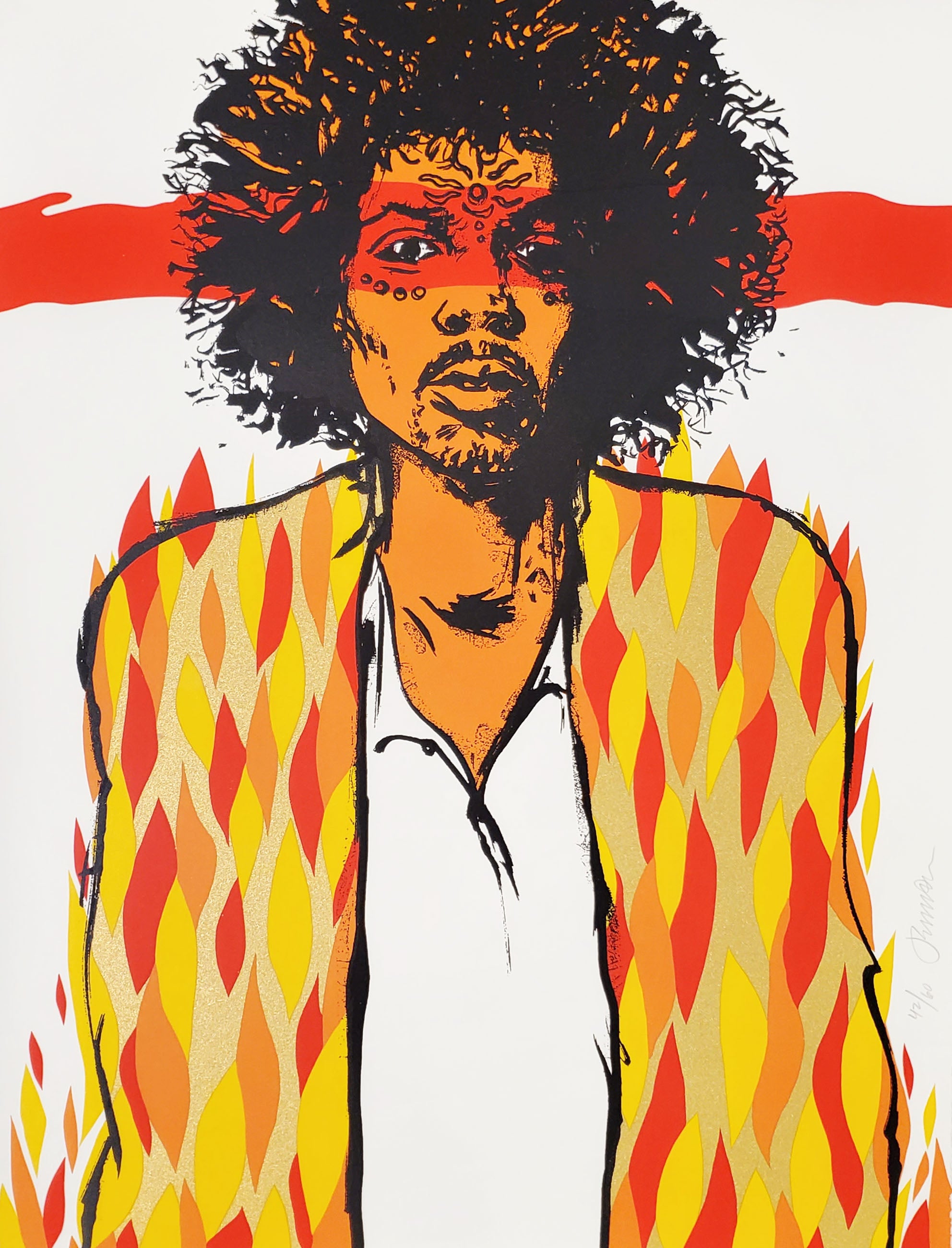 Voodoo (Jimi Hendrix) Red Stripe -on Deckled Stock 42/60