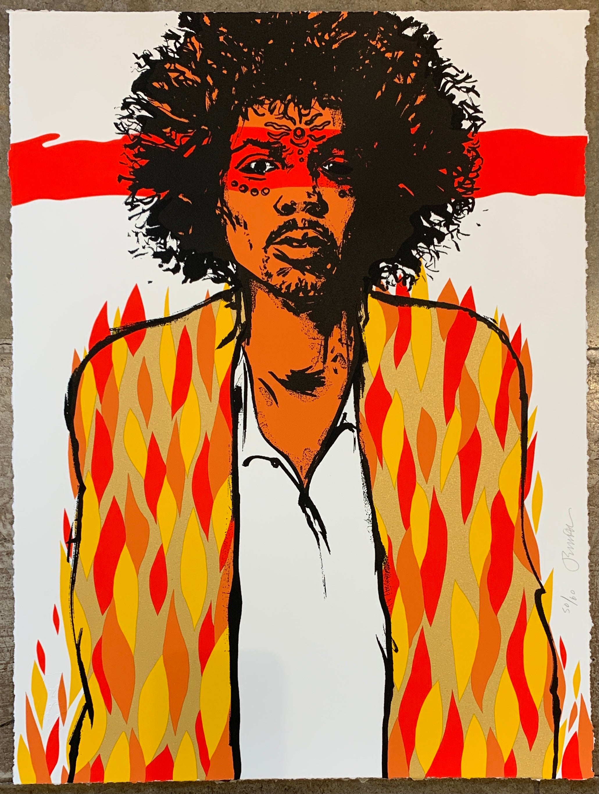 Voodoo (Jimi Hendrix) Red Stripe Version - 50/60 - Deckled Edge & Watermark