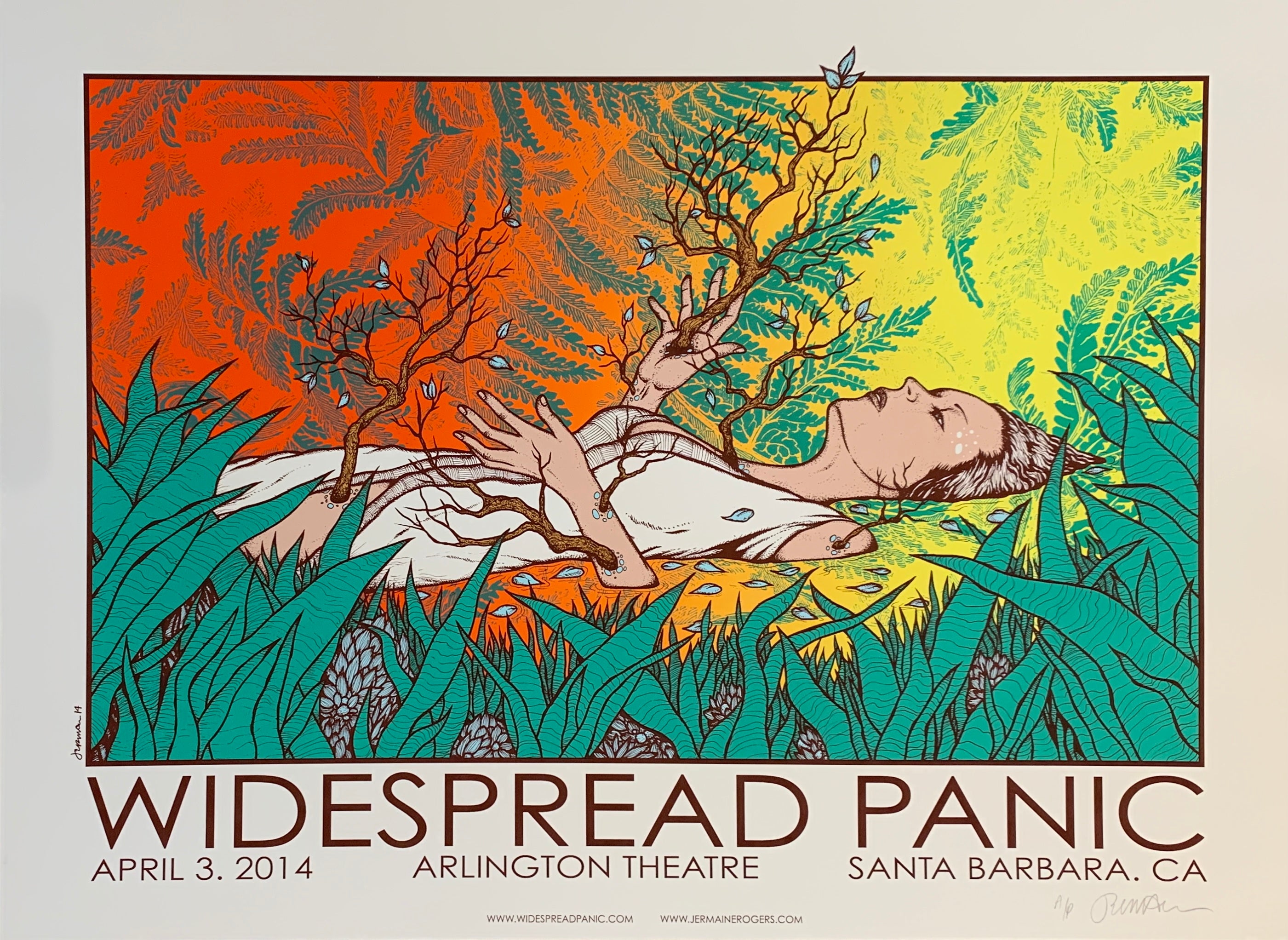 Widespread Panic Santa Barbara, CA 4.3.14 - A/P - Off White