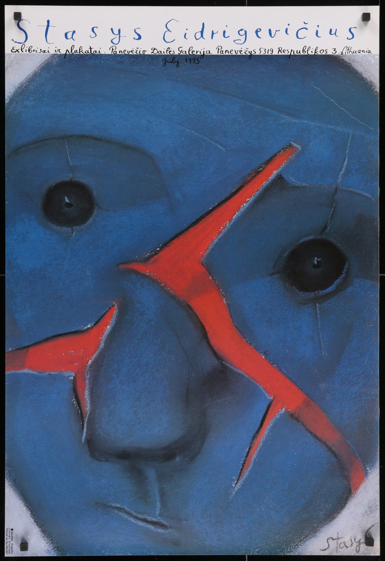 Stasys Eidrigevicius (Blue face with red cracks)